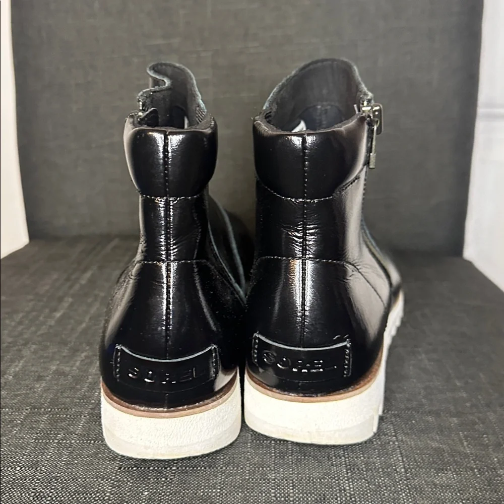 Sorel Harlow Size 9.5 Women's Black Leather Zipper Boots‎